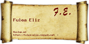 Fulea Eliz névjegykártya